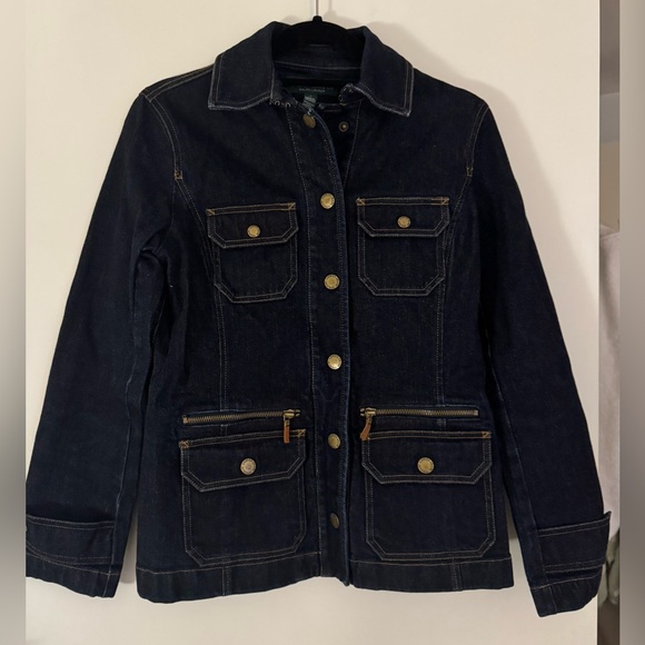 Vintage Ralph Lauren Fitted Denim Jacket with Gold Hardware | Women’s M - Picture 1 of 14